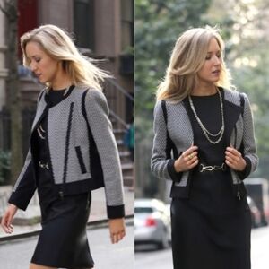 Ann Taylor Herringbone Moto Jacket